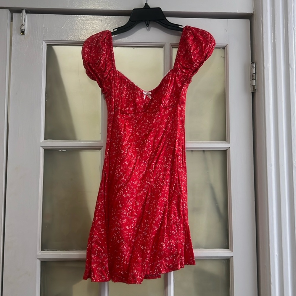 Shorts red dress from for love and lemons. Super fun and flirty. Vacation dress